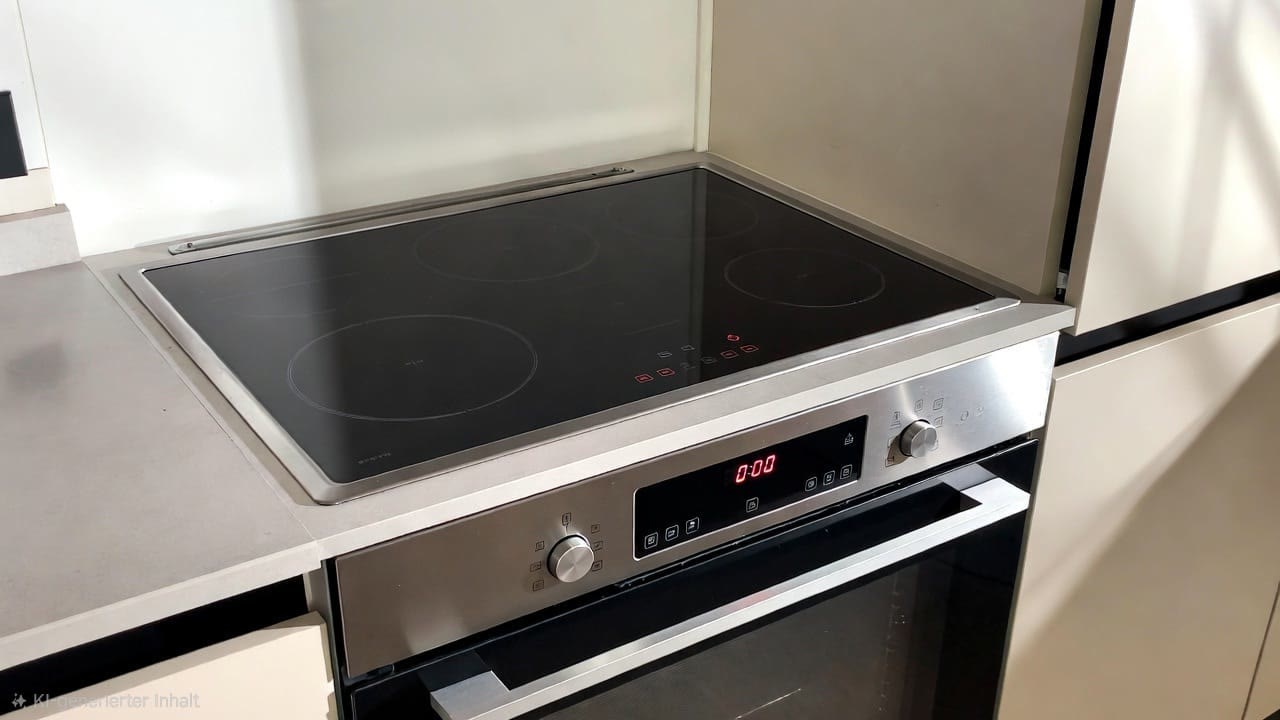 Eingebauter Backofen mit Induktionskochfeld