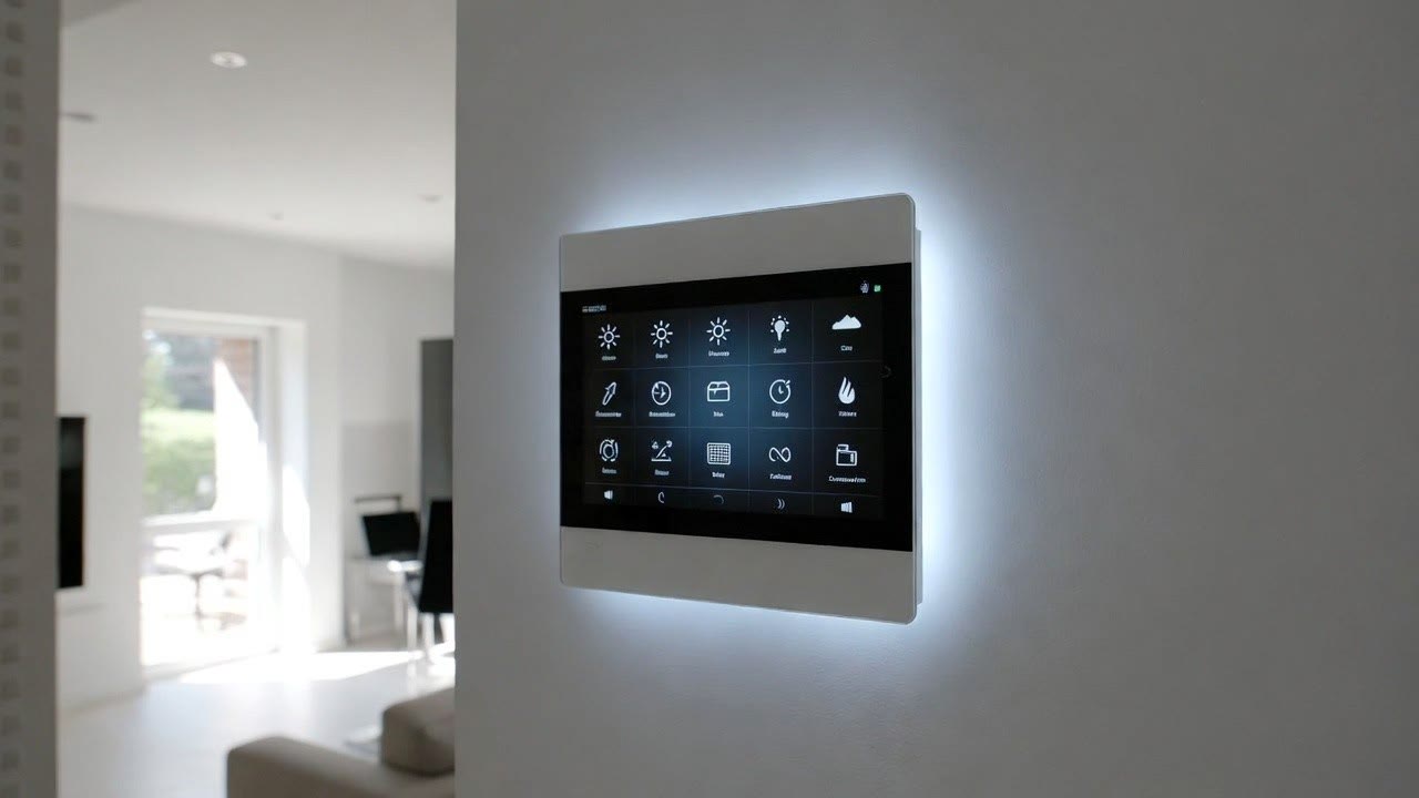 Smart-Home-Bedienfeld an der Wand